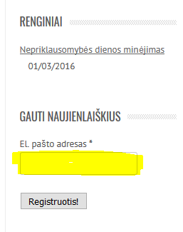 20160207 Naujienlaiškių registracijso langas